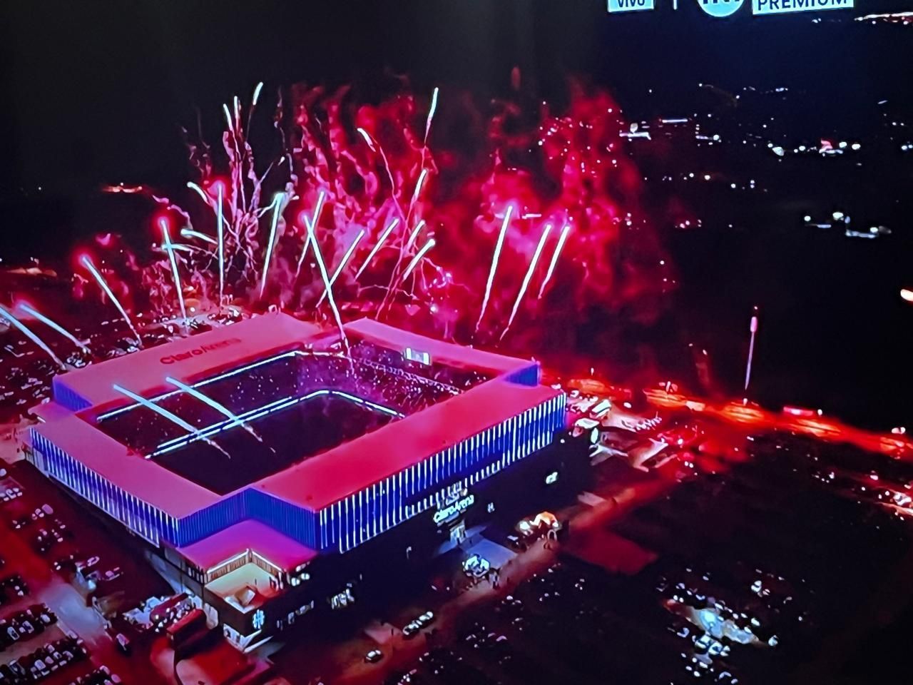Claro Arena stadium opening fireworks