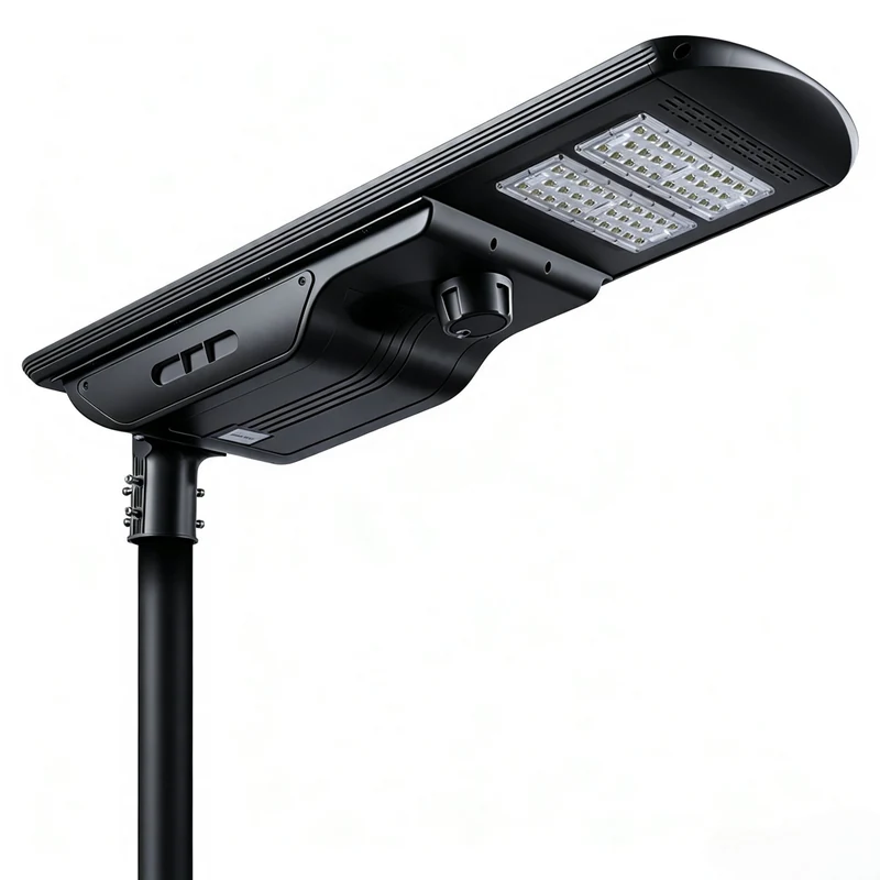 AIOX all-in-one solar street light with a side-access battery box