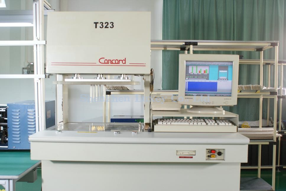 Concord T323 photometric test bench measuring lumen output, CCT and CRI of LED luminaires at Shenzhen Luxey